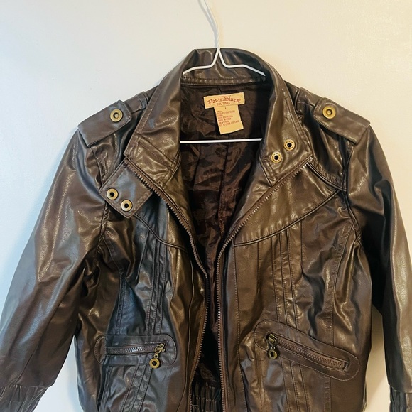 PARIS BLUES Vintage brown leather jacket S - Picture 11 of 16